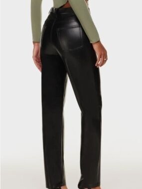 Aritzia Wilfred Black High-Rise Straight-Leg Faux Leather Pants Size 0